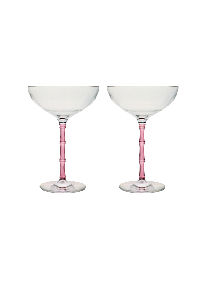 Bamboo Coupe Glasses Pink (Set Of 2) - La Double J Home - Ileana Makri
