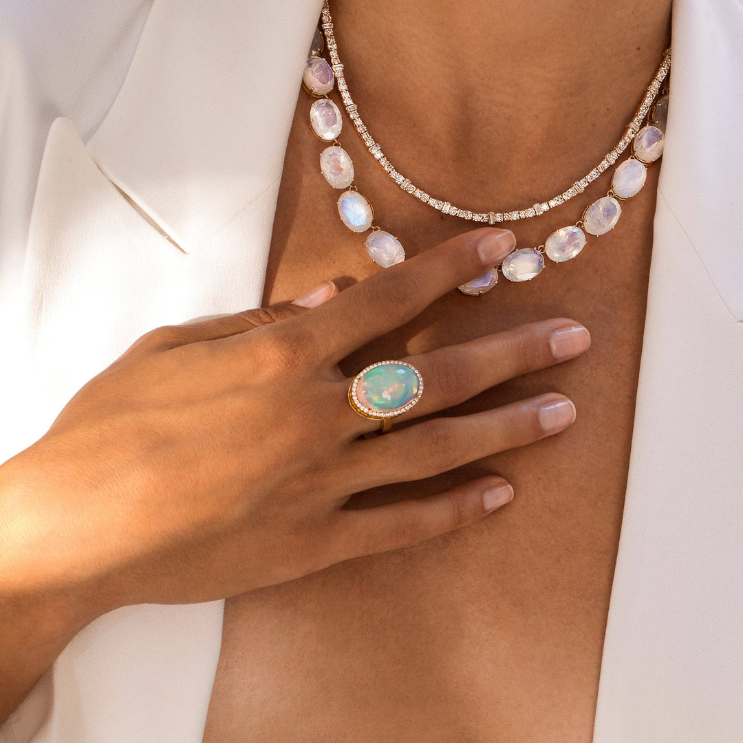 Opal Eternity Ring - Bespoke - Ileana Makri store