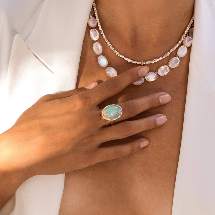 Opal Eternity Ring - Bespoke - Ileana Makri store