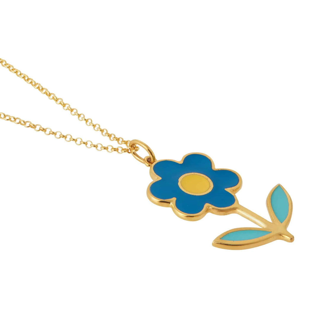 Big Blue Happy Daisy Pendant - Eye M Flower Power - Ileana Makri store