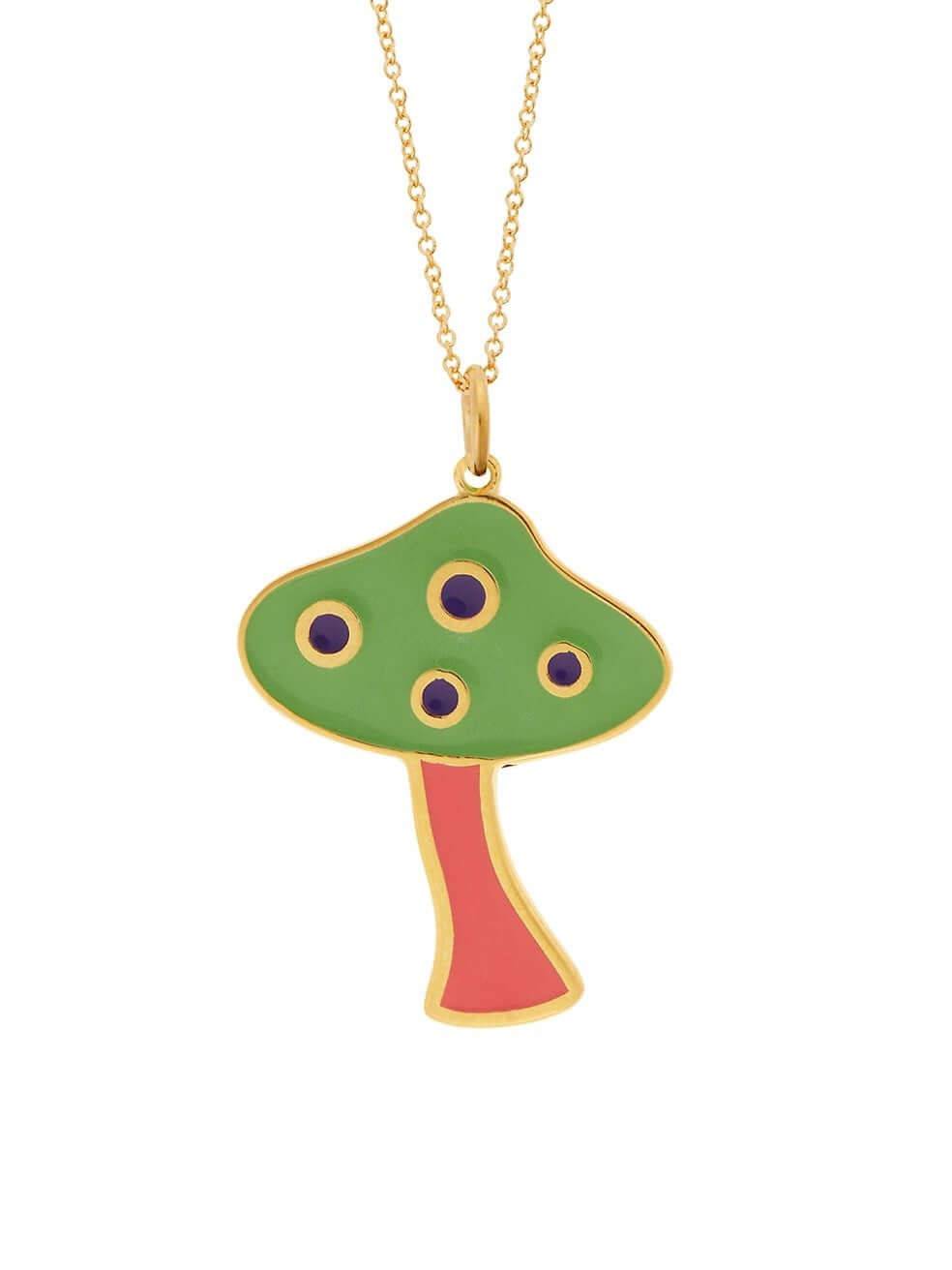 Big Green Mushroom Necklace - Eye M Flower Power - Ileana Makri store