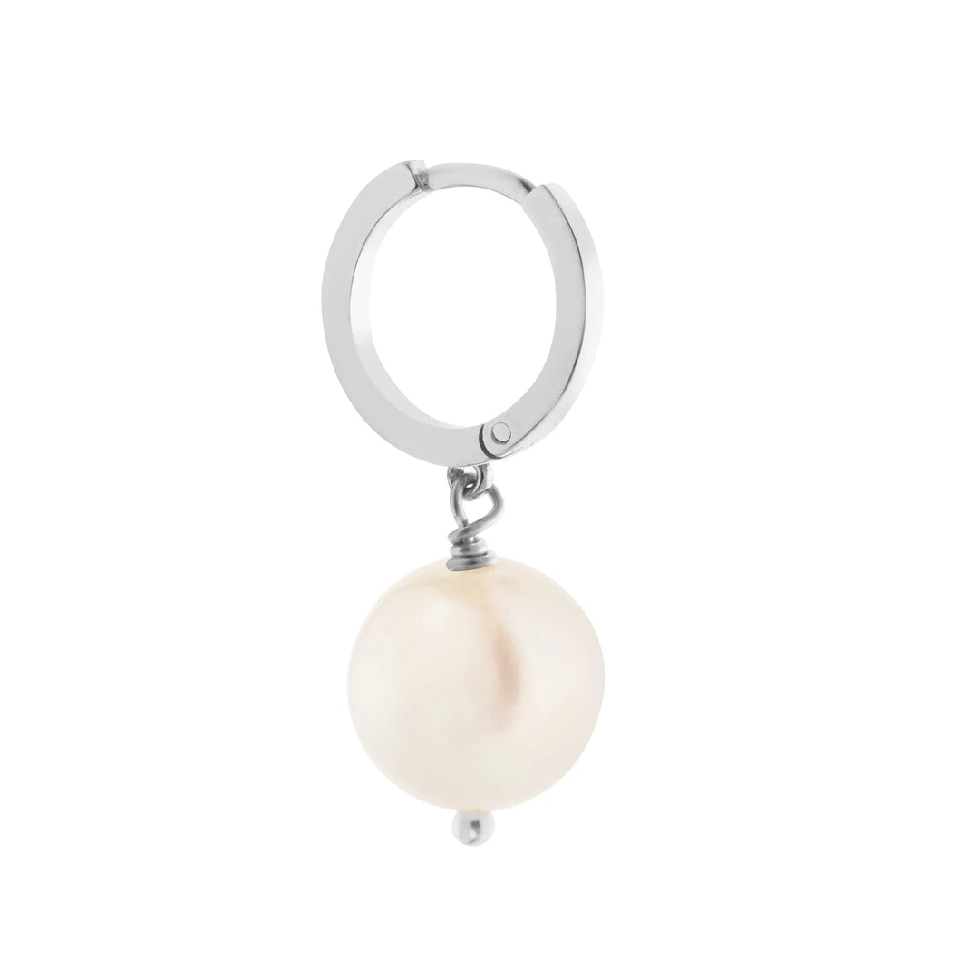 Big Pearl Hoops SLV - Eye M Core - Ileana Makri store