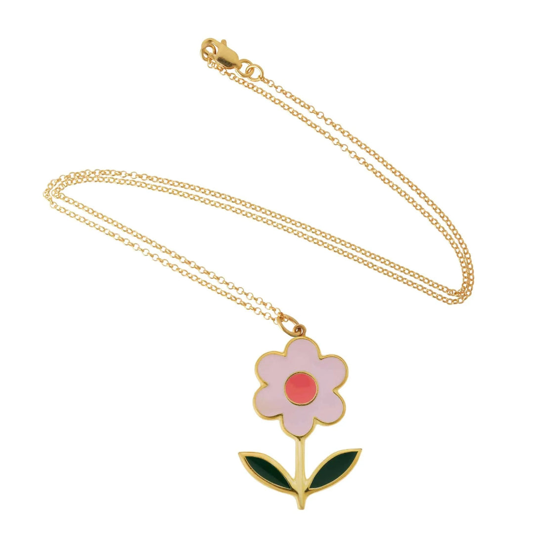Big Pink Happy Daisy Pendant - Eye M Flower Power - Ileana Makri