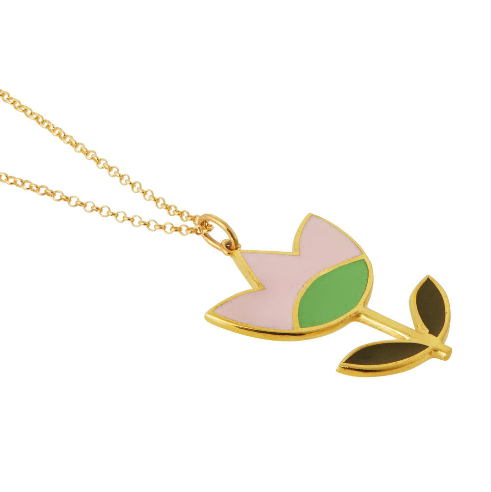 Big Pink Happy Flower Pendant - Eye M Flower Power - Ileana Makri