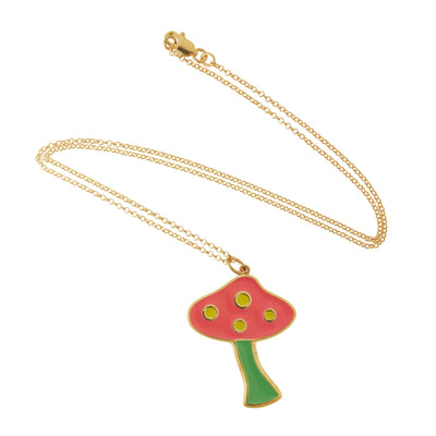Big Pink Mushroom Necklace - Eye M Flower Power - Ileana Makri store