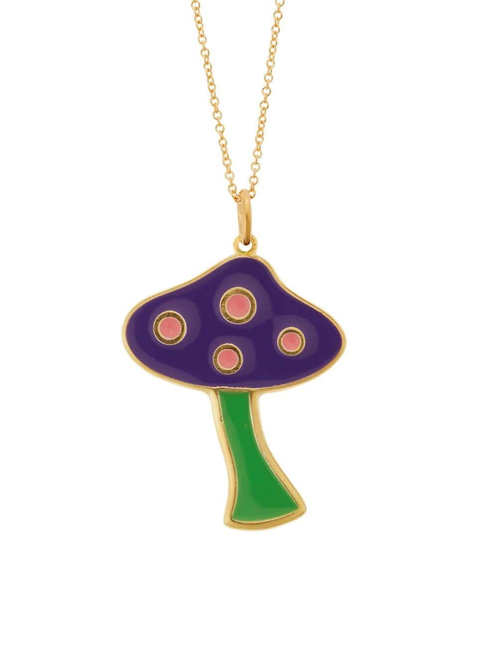 Big Purple Mushroom Necklace - Eye M Flower Power - Ileana Makri store