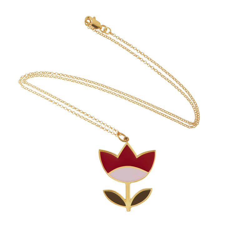 Big Red Happy Flower Pendant - Eye M Flower Power - Ileana Makri