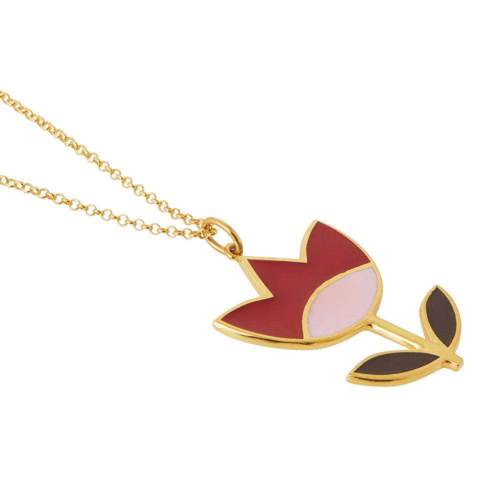 Big Red Happy Flower Pendant - Eye M Flower Power - Ileana Makri