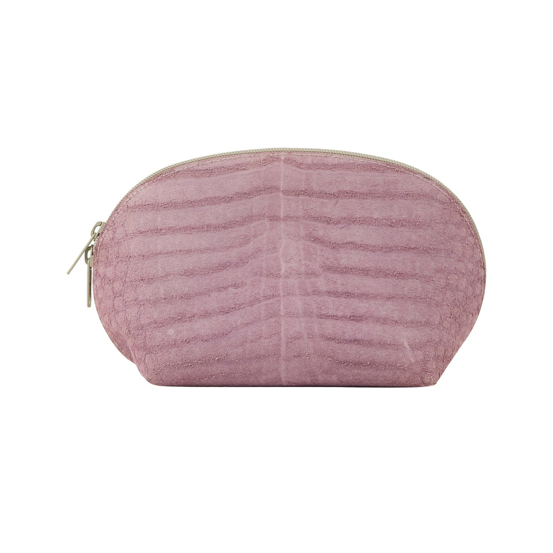Big Round Zip Pouch Raw Leather Light Purple - Luisa Cevese Riedizioni - Ileana Makri