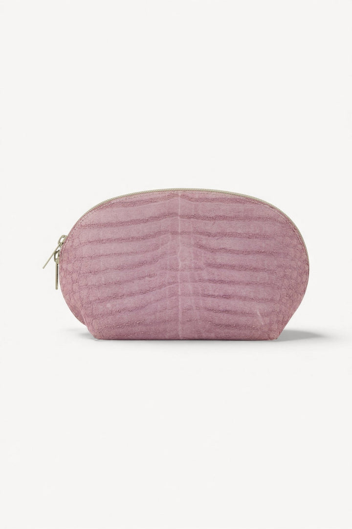 Big Round Zip Pouch Raw Leather Light Purple - Luisa Cevese Riedizioni - Ileana Makri