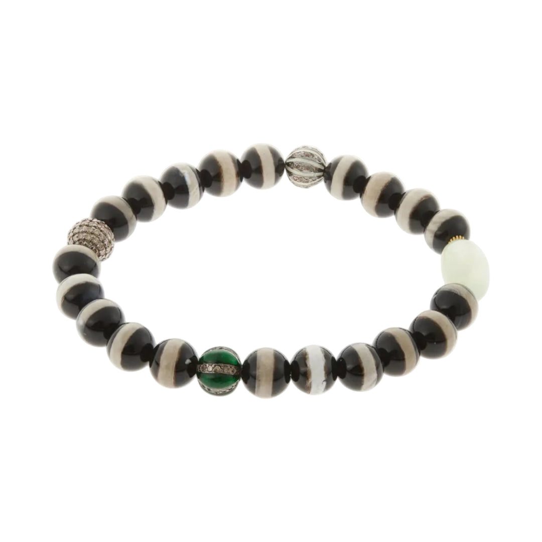 Black Agate Stripe Bracelet 105 - Globetrotter - Ileana Makri