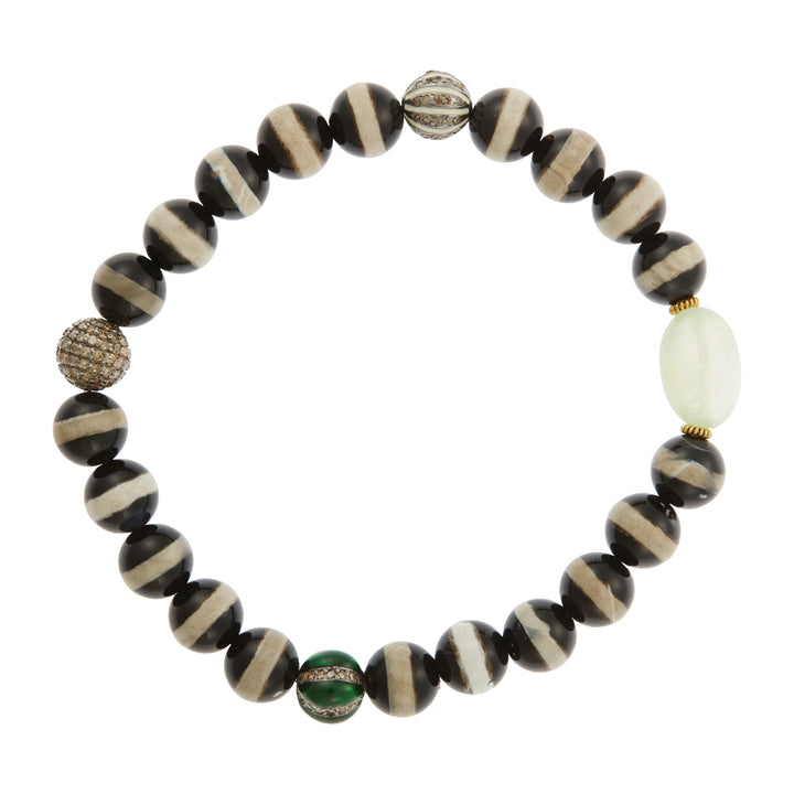 Black Agate Stripe Bracelet 105 - Globetrotter - Ileana Makri