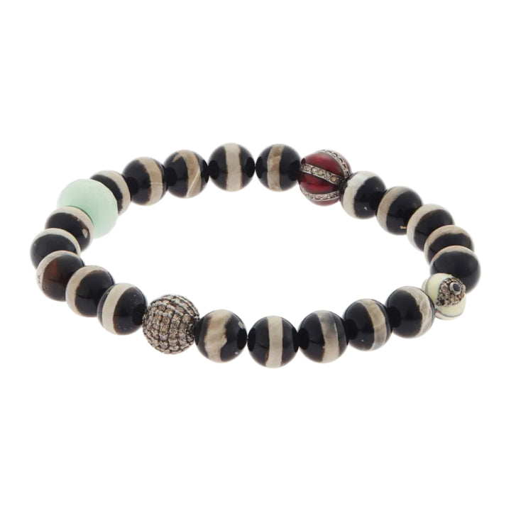 Black Agate Stripe Bracelet 59 - Globetrotter - Ileana Makri