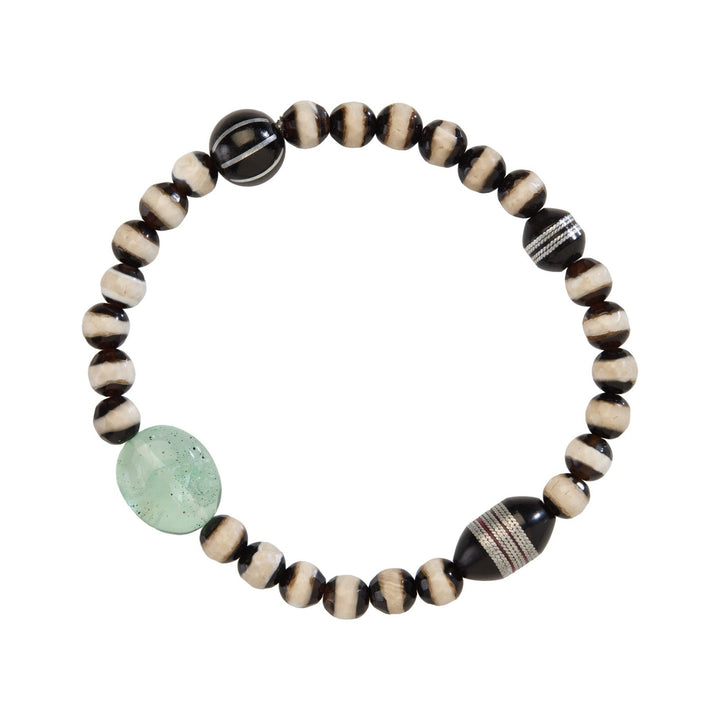 Black Agate Stripe Fluorite Bracelet 196 - Globetrotter - Ileana Makri