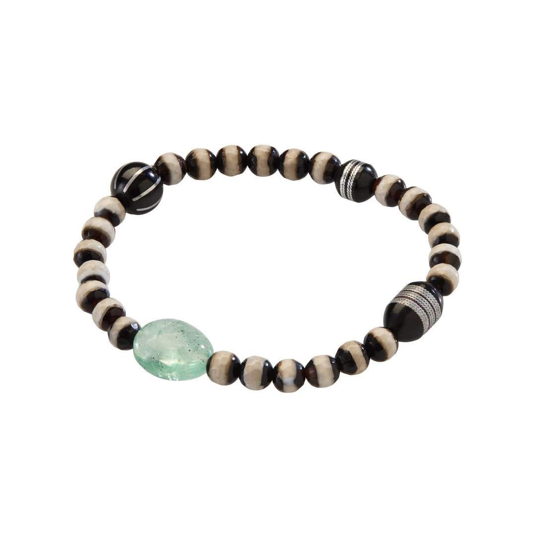 Black Agate Stripe Fluorite Bracelet 196 - Globetrotter - Ileana Makri