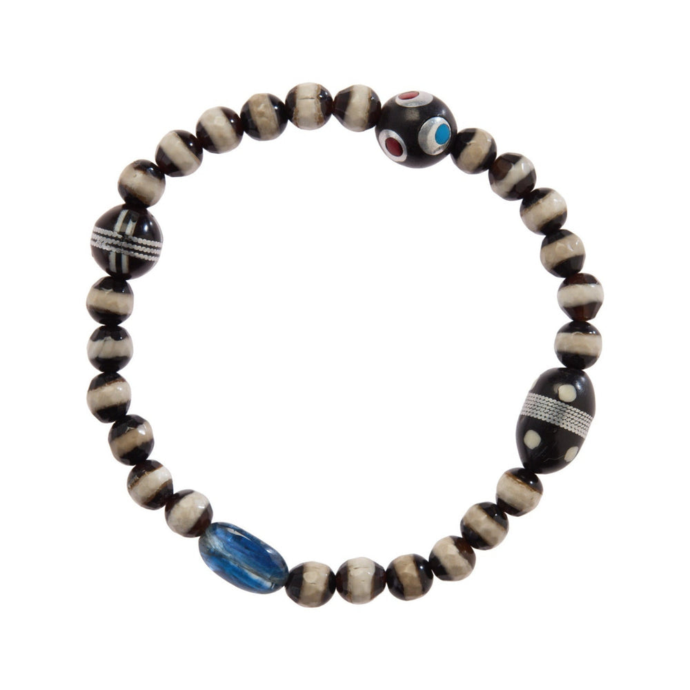 Black Agate Stripe Kyanite Bracelet 193 - Globetrotter - Ileana Makri