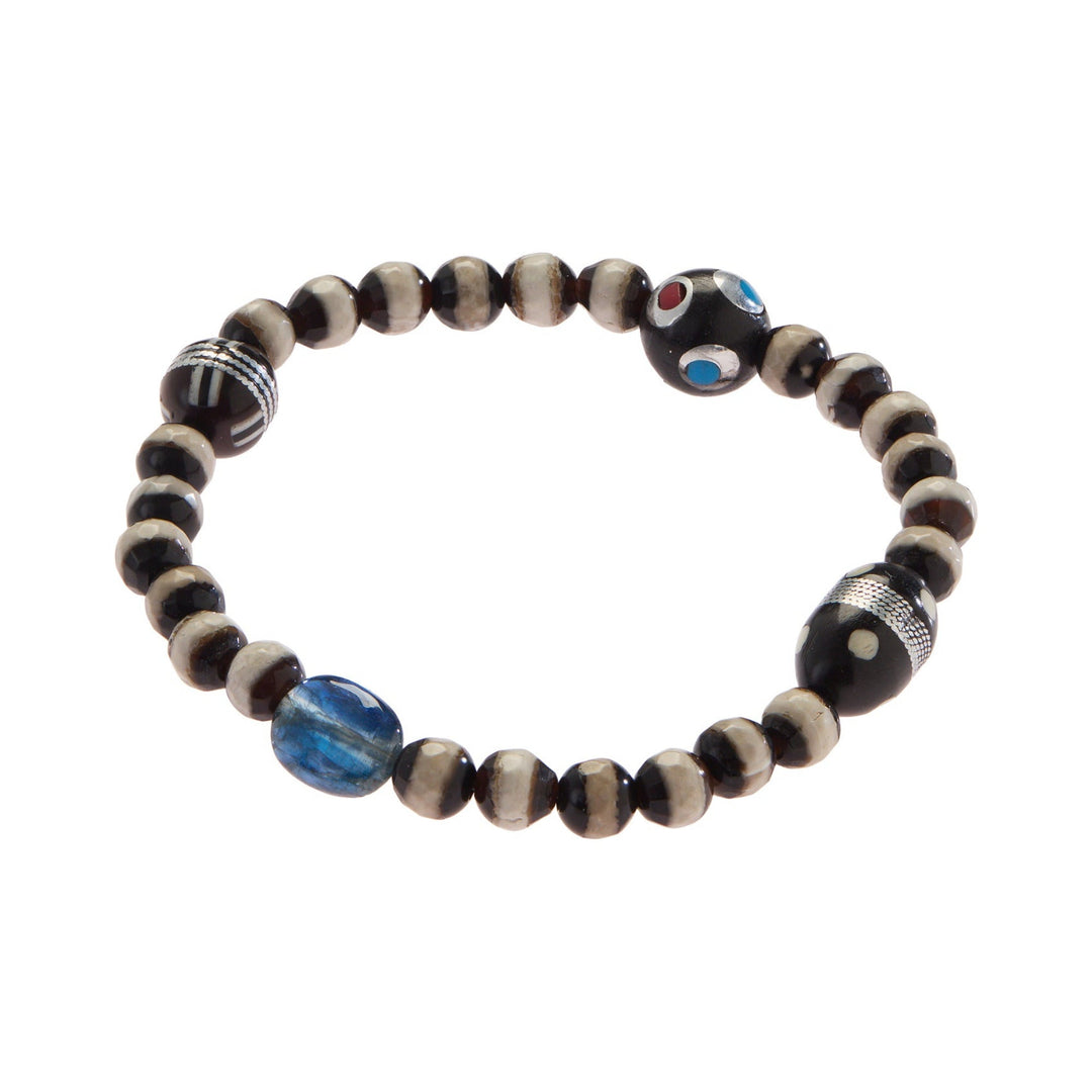 Black Agate Stripe Kyanite Bracelet 193 - Globetrotter - Ileana Makri