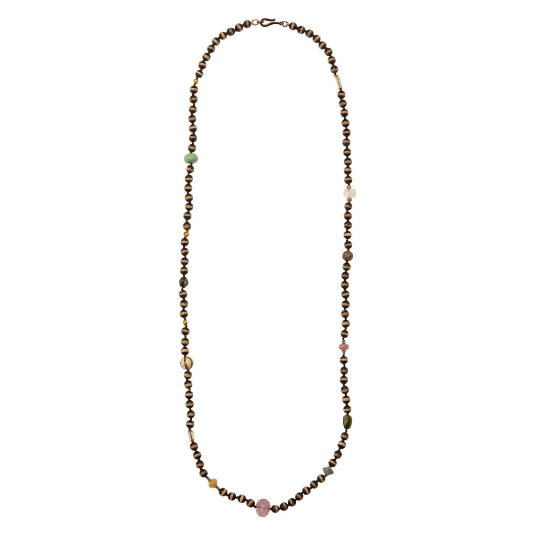 Black Agate Stripe Necklace 30 (80cm) - Globetrotter - Ileana Makri