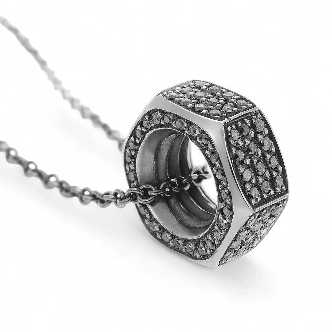 Black Diamond Nut Pendant Large - Divine Mechanics - Ileana Makri