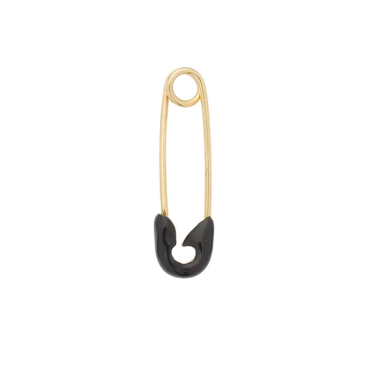 Black Enamel Safety Pin Earring - Eye M Safety Pins - Ileana Makri store