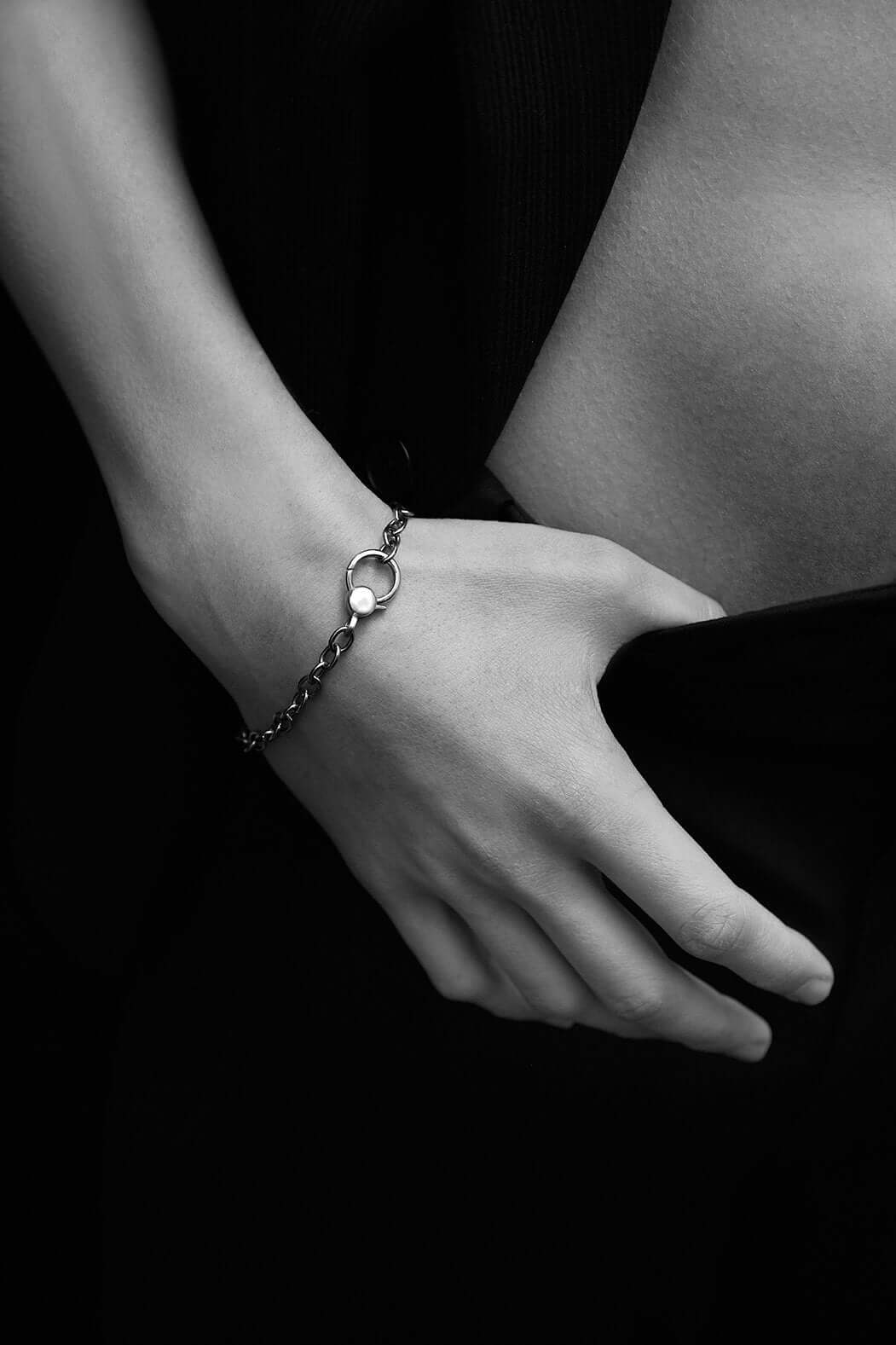 Black Gold Lock Chain Bracelet - Chains - Ileana Makri store