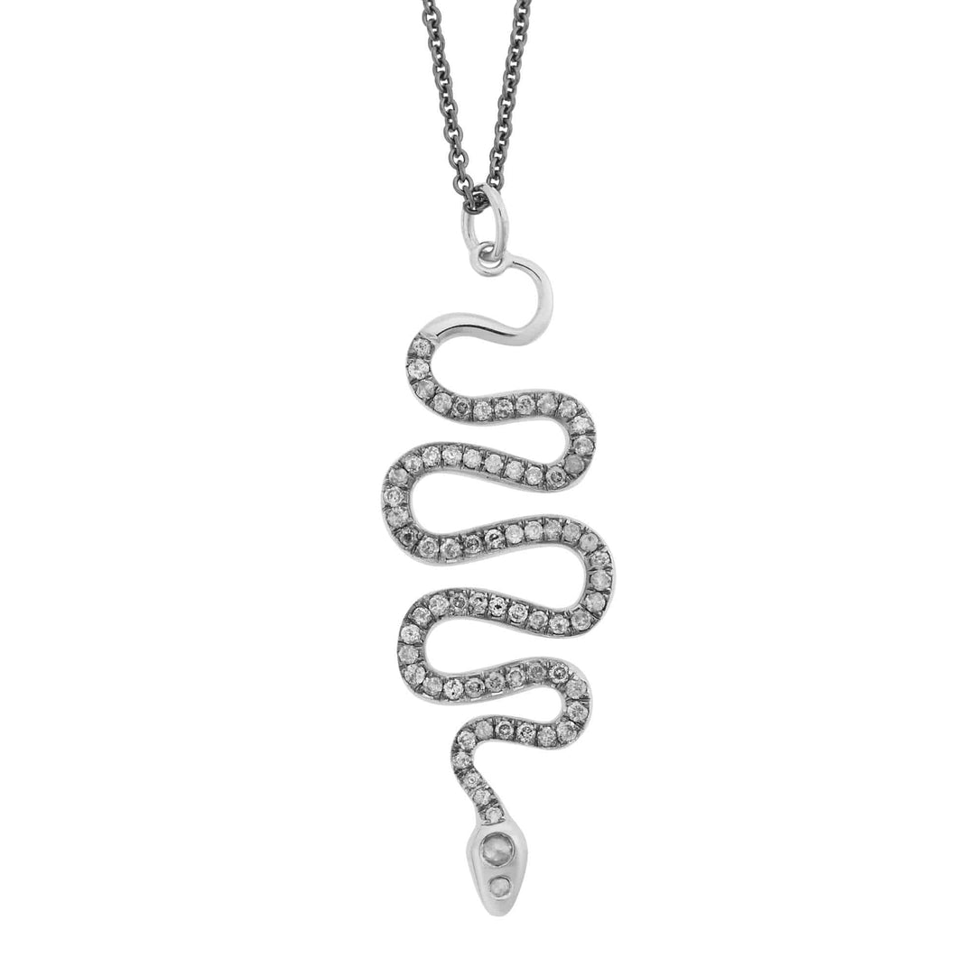 Black Mamba Pendant W - Oxs - Grey D - Rds - SNAKES - Ileana Makri