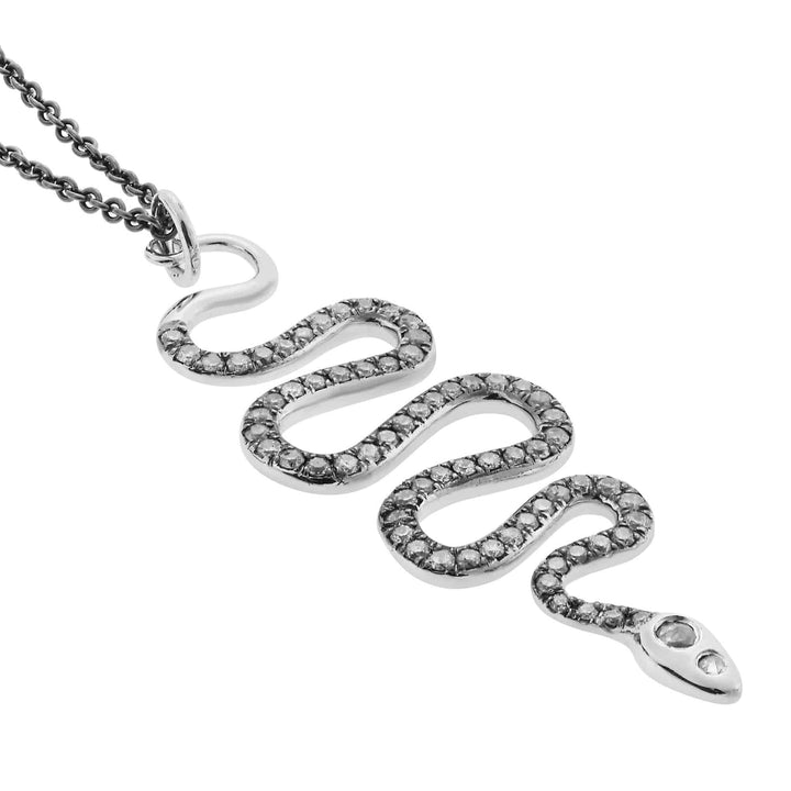 Black Mamba Pendant W - Oxs - Grey D - Rds - SNAKES - Ileana Makri