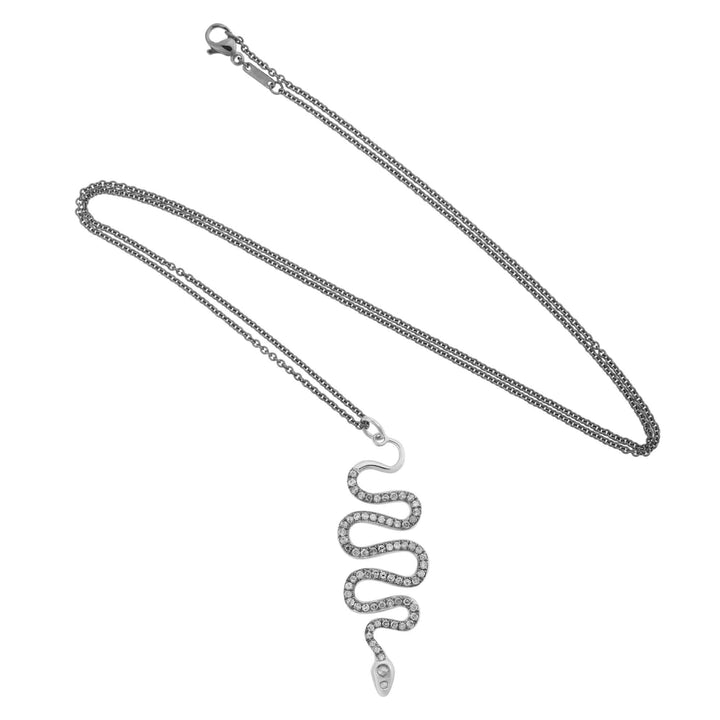 Black Mamba Pendant W - Oxs - Grey D - Rds - SNAKES - Ileana Makri