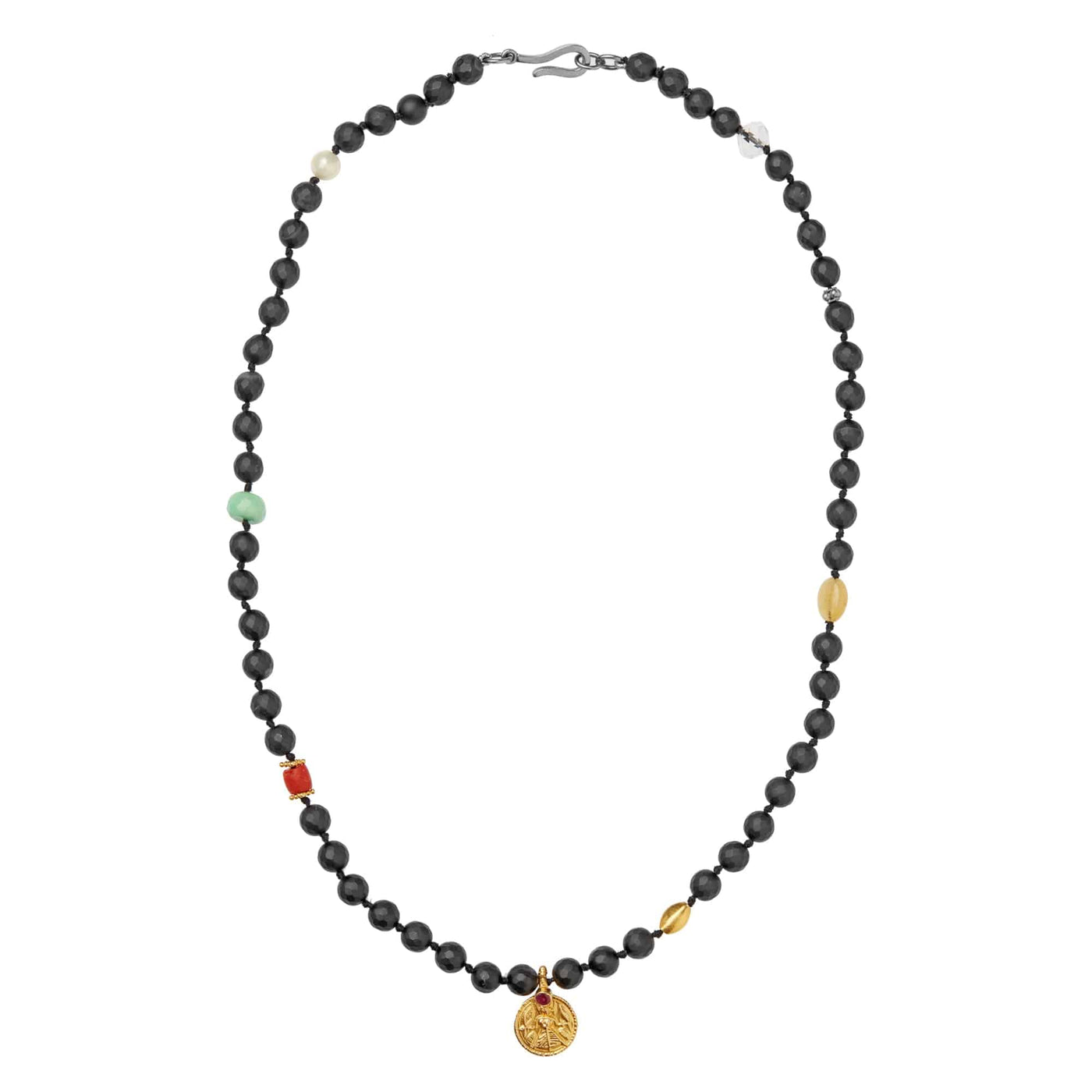 Black Onyx Necklace 32 (45cm) - Globetrotter - Ileana Makri store