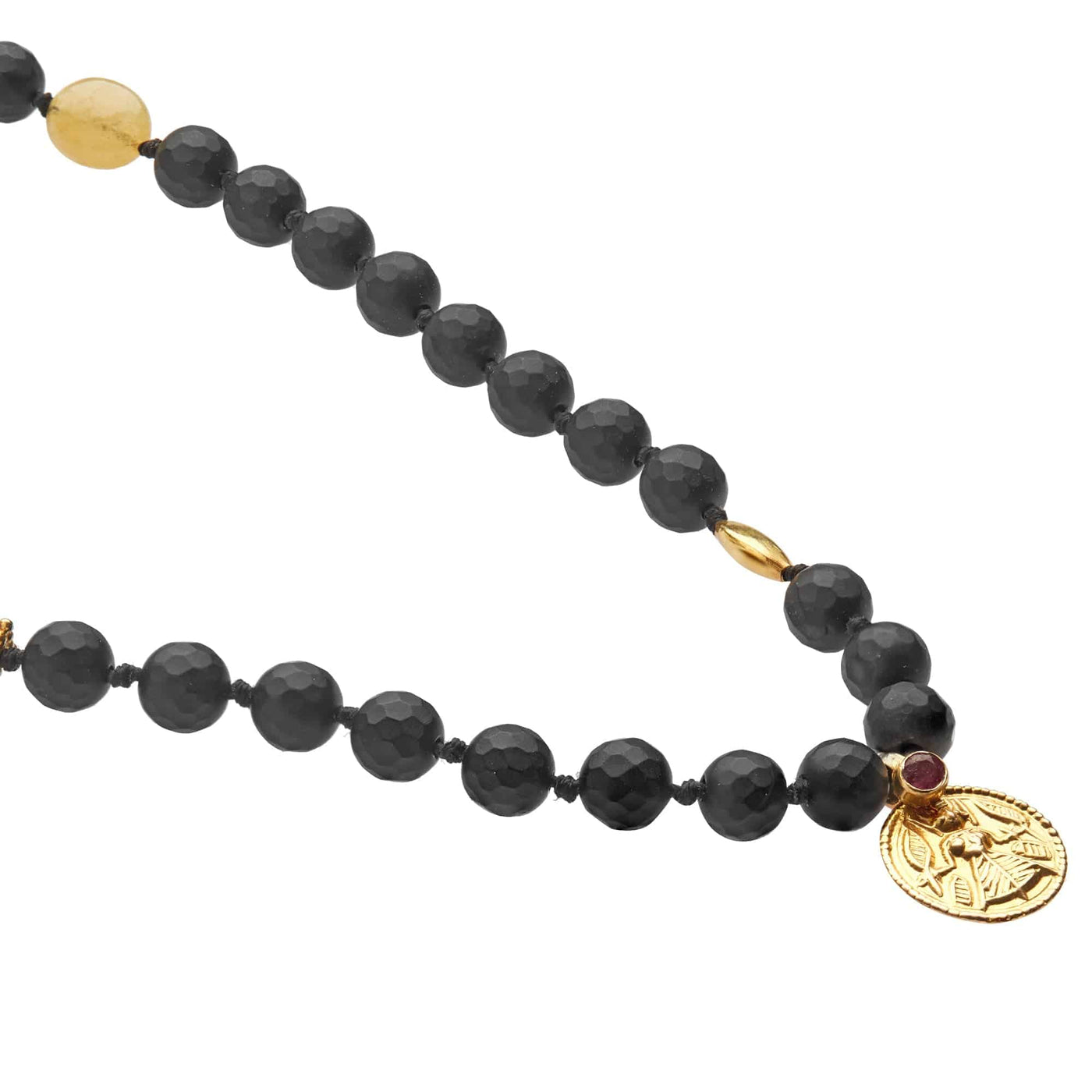 Black Onyx Necklace 32 (45cm) - Globetrotter - Ileana Makri store