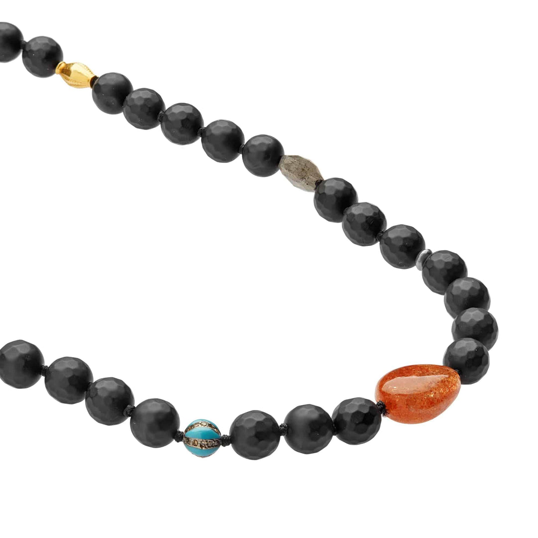 Black Onyx Necklace 33 (47cm) - Globetrotter - Ileana Makri