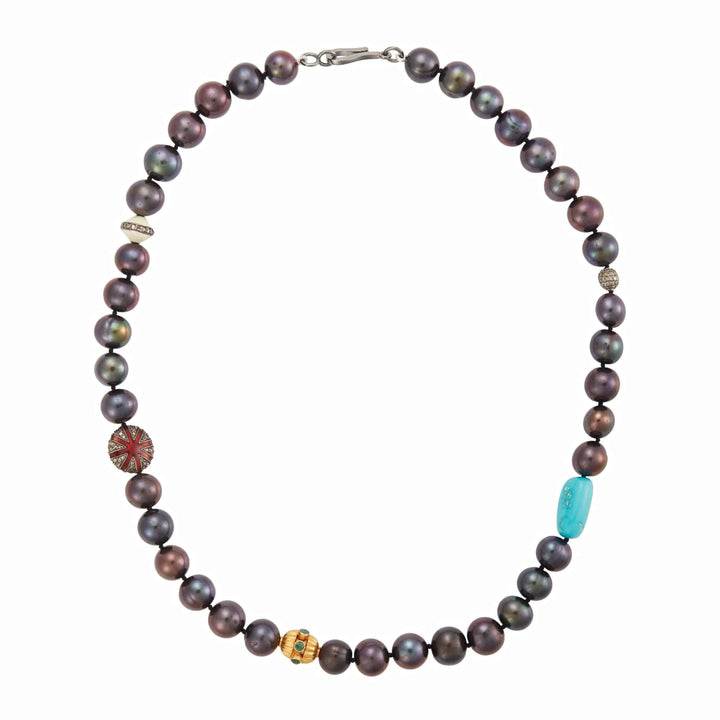 Black Pearl Beaded Necklace 71 (45cm) - Globetrotter - Ileana Makri