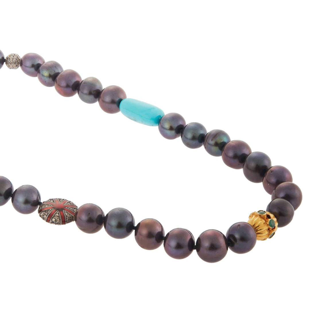 Black Pearl Beaded Necklace 71 (45cm) - Globetrotter - Ileana Makri