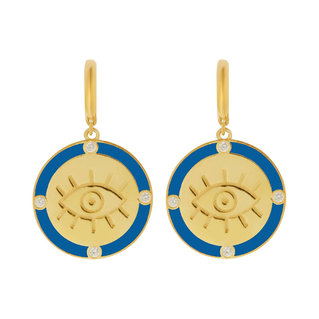 Bleu Lucky Eye Earrings - Emily in Paris - Ileana Makri store