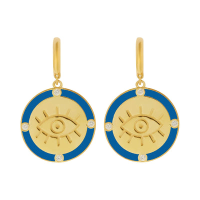 Bleu Lucky Eye Earrings - Emily in Paris - Ileana Makri store