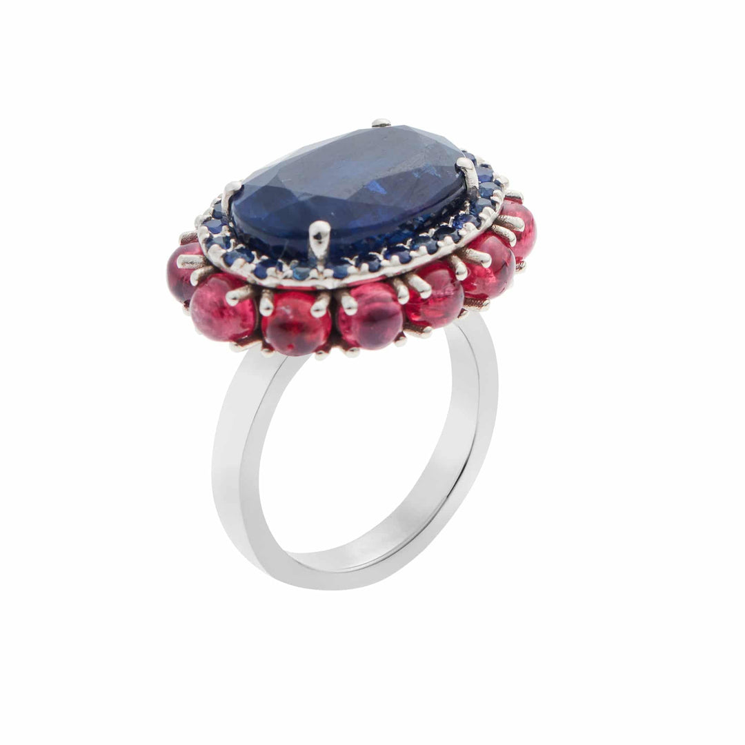 Blue Eternity Flower Ring - One of a Kind - Ileana Makri