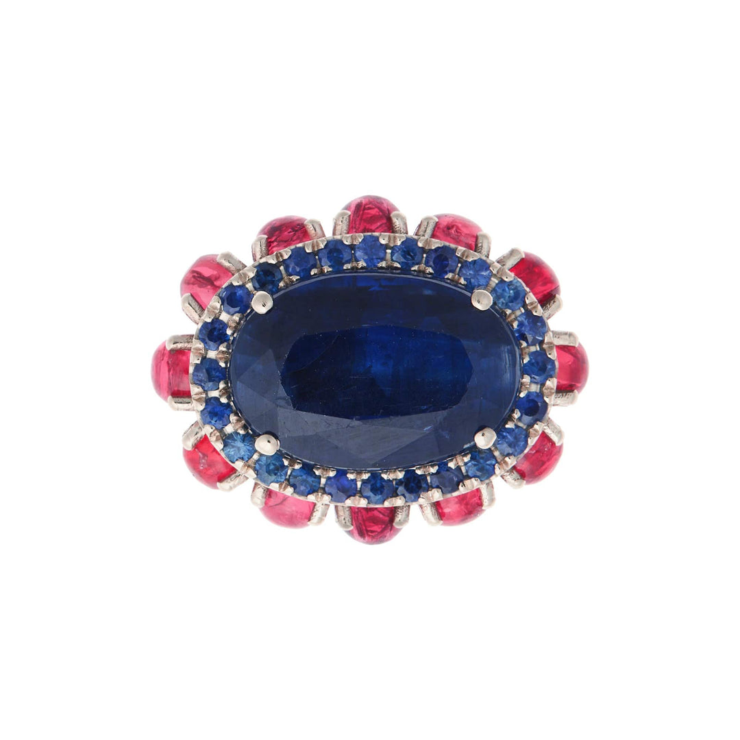 Blue Eternity Flower Ring - One of a Kind - Ileana Makri