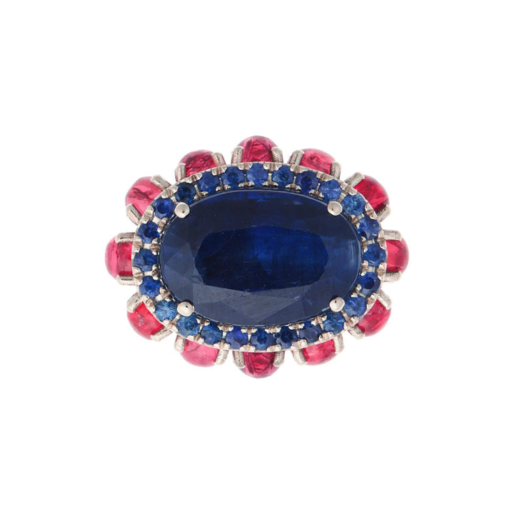 Blue Eternity Flower Ring - One of a Kind - Ileana Makri