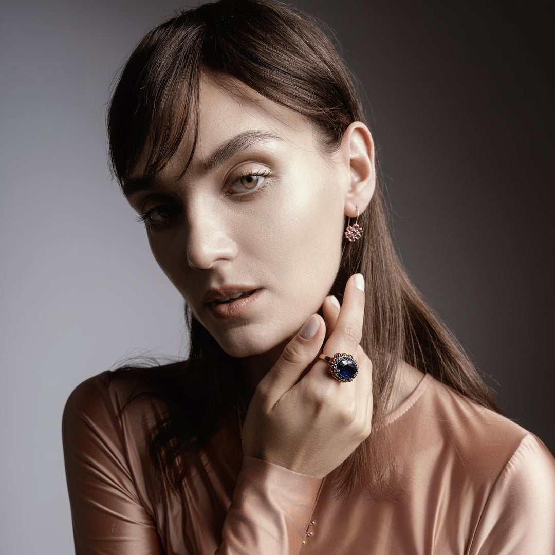 Blue Eternity Flower Ring - One of a Kind - Ileana Makri