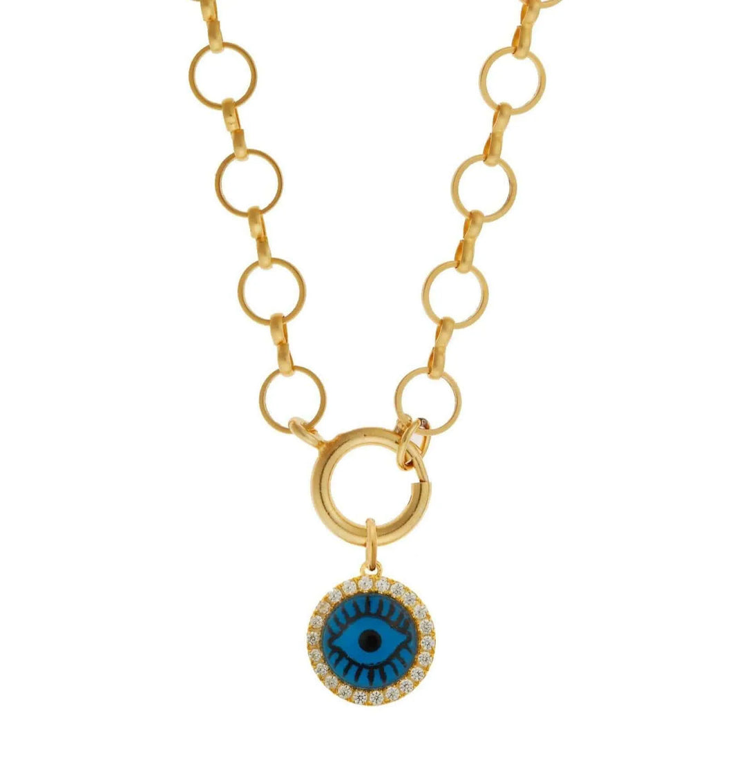 Blue Eye Crystal Necklace - Eye M Eyes - Ileana Makri store