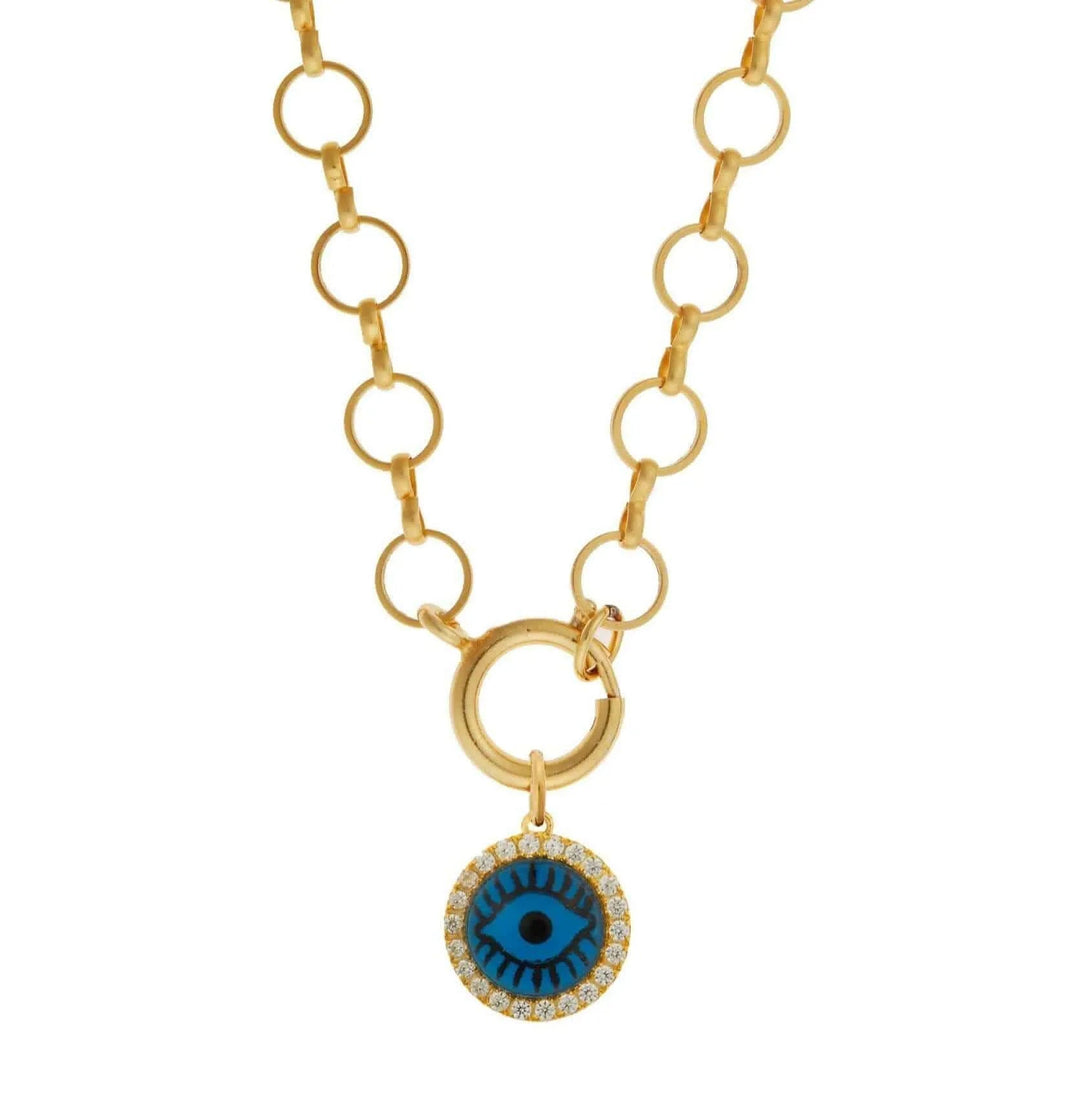 Blue Eye Crystal Necklace - Eye M Eyes - Ileana Makri