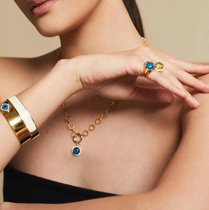 Blue Eye Crystal Necklace - Eye M Eyes - Ileana Makri