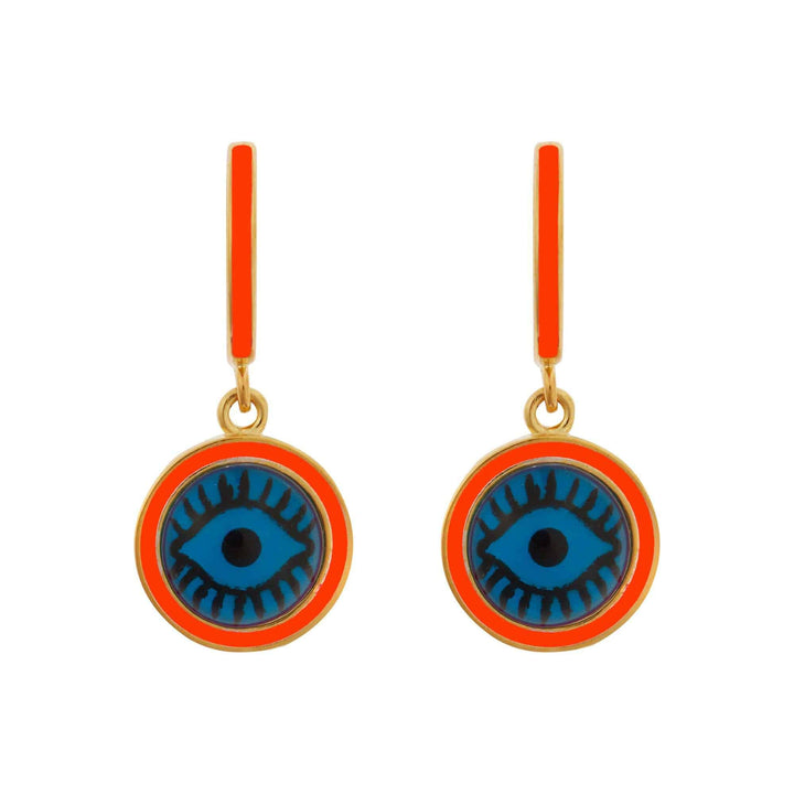 Blue Eye Enamel Hoops - Eye M Eyes - Ileana Makri store