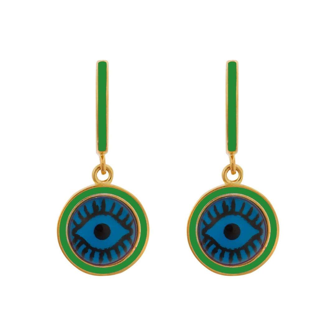 Blue Eye Enamel Hoops - Eye M Eyes - Ileana Makri store