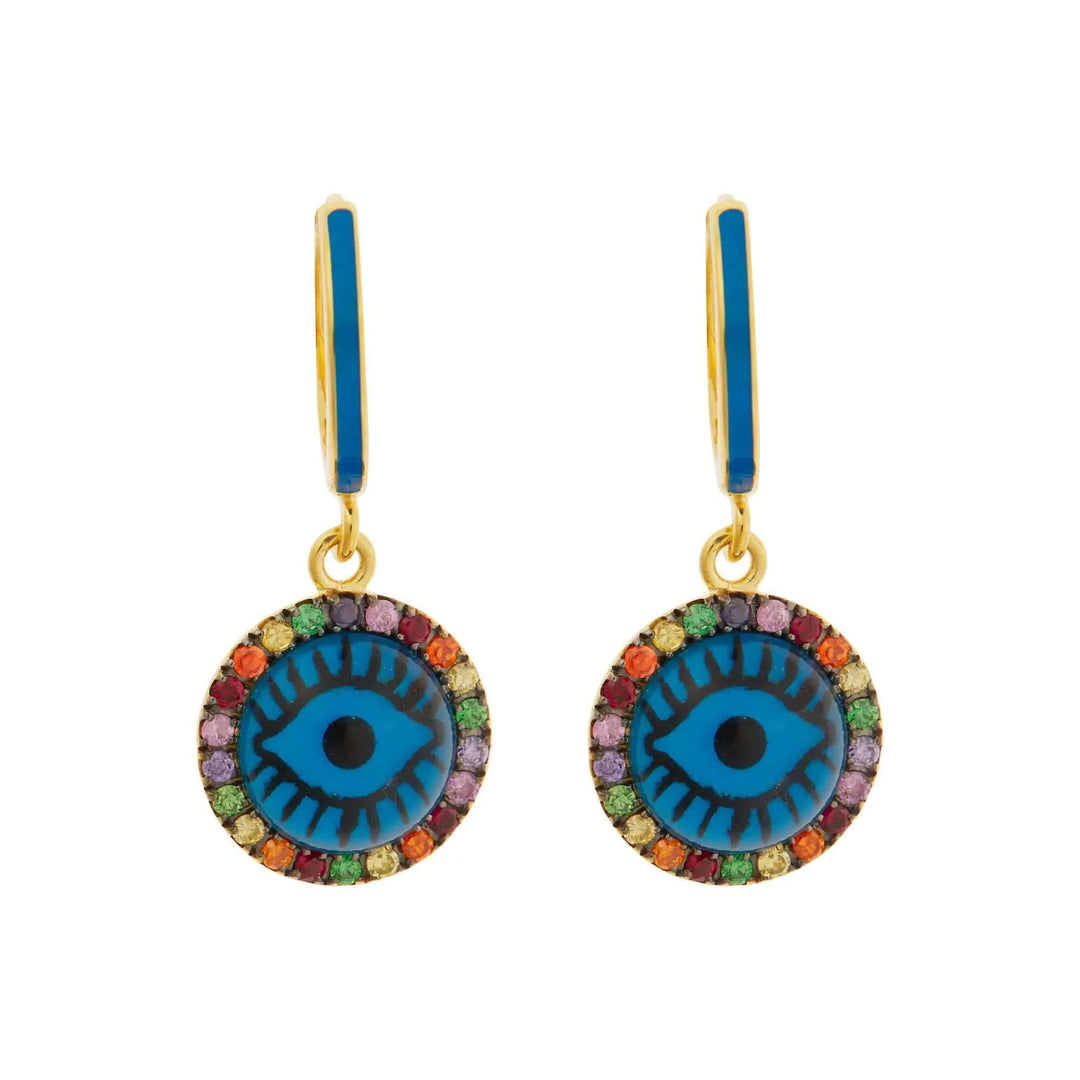 Blue Eye Rainbow Hoops - Eye M Eyes - Ileana Makri store