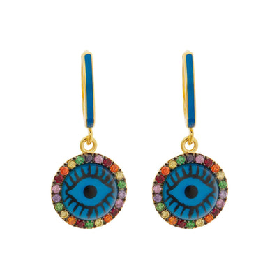 Blue Eye Rainbow Hoops - Eye M Eyes - Ileana Makri store