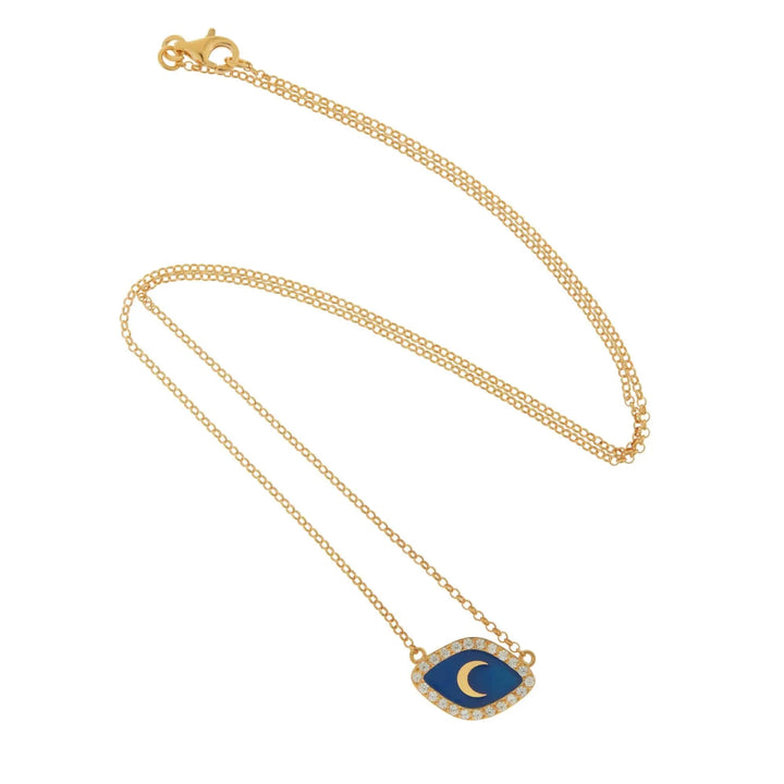Blue Moon Oval Necklace - Eye M Neon Rocks - Ileana Makri
