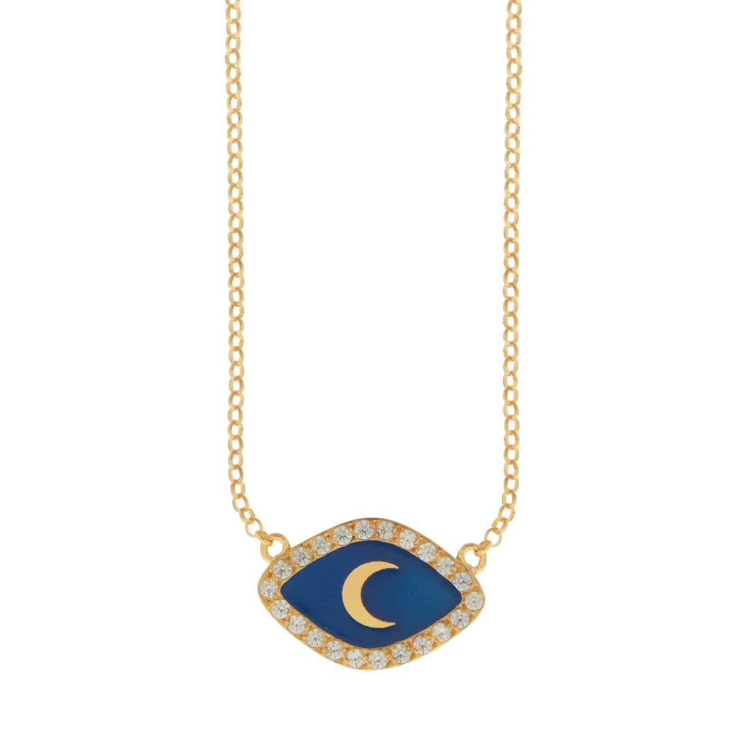 Blue Moon Oval Necklace - Eye M Neon Rocks - Ileana Makri