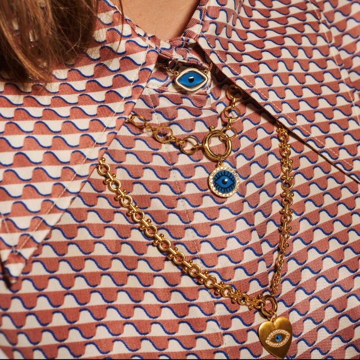 Blue Oval Eye Necklace - Eye M Eyes - Ileana Makri