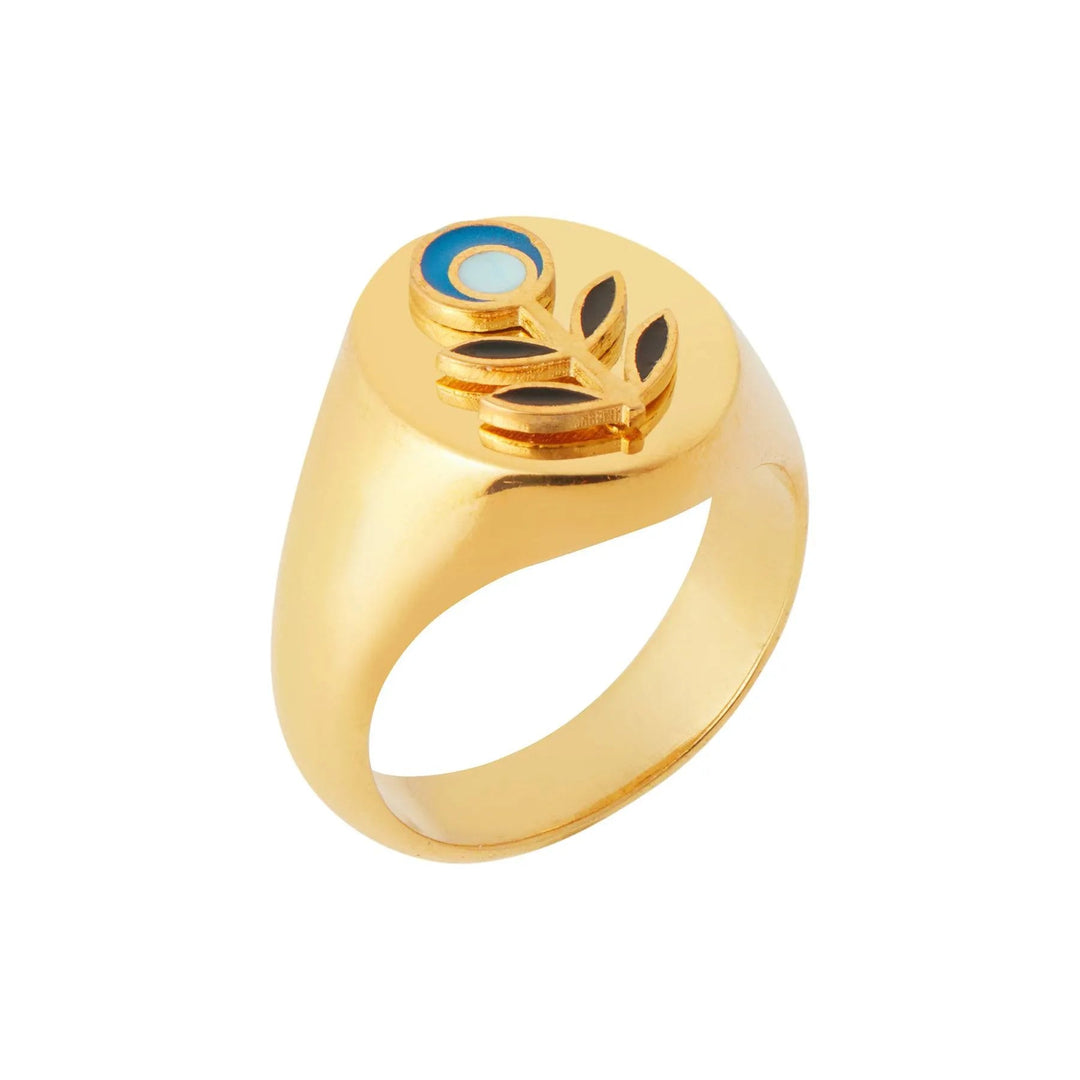 Blue Seed Flower Ring - Eye M Flower Power - Ileana Makri